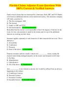 Florida Claims Adjuster Exam Questions With  100% Correct & Verified Answers 2024