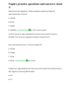 Naplex practice questions and answers rated A