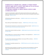 EMERGENCY MEDICINE AMERICAN RED CROSS  LIFEGUARD TEST LATEST 2023-2024 ACTUAL EXAM  250 QUESTIONS AND CORRECT  ANSWERS/AMERICAN RED CROSS LIFEGUARD  COMPLETE TEST