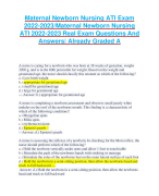 Maternal Newborn Nursing ATI Exam 2022-2023/Maternal Newborn Nursing ATI 2022-2023 Real Exam Questions And Answers| Already Graded A