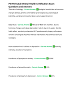 PSI Perinatal Mental Health Certification Exam Questions and Answers 