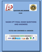 NASM CPT FINAL EXAM QUESTIONS  AND ANSWERS