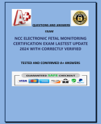 NCC ELECTRONIC FETAL MONITORING  CERTIFICATION EXAM LASTEST UPDATE  2024