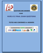 NURS 612 FINAL EXAM QUESTIONS