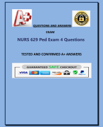 NURS 629 Ped Exam 4 Questions