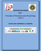 Principles of Developmental Psychology  - Exam 1