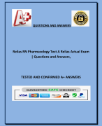 Relias RN Pharmacology Test A Relias Actual Exam 