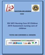 RN VATI Nursing Care Of Children