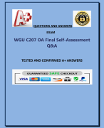 WGU C207 OA Final Self-Assessment  Q&A