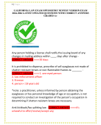 CALIFORNIA LAW EXAM OPTOMETRY NEWEST VERSION EXAM  2024-2026 LATEST UPDATED QUESTIONS WITH CORRECT ANSWERS  GRADED A+