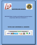 NSG 6320 Week 4 Cardiac and Peripheral Vascular Systems 