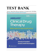 Test Bank for Abrams’ Clinical Drug Therapy: Rationales for Nursing Practice, 13th Edition latest version