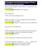 Androgens and Anti-Androgens Pharm Questions and Answers 