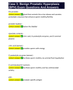 Case 3: Benign Prostatic Hyperplasia (BPH) Exam Questions And Answers 