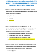 ATI Comprehensive predictor retake EXAM  LATEST VERSION 2024-2025 WITH VERIFIED  QUESTION & ANSWERS RANKED A+