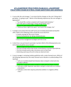 ATI LEADERSHIP PROCTORED EXAM 2019 / LEADERSHIP PROCTORED EXAM 2019 REAL EXAM QUESTIONS AND ANSWERS
