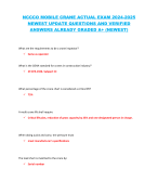 NCCCO MOBILE CRANE ACTUAL EXAM 2024-2025  NEWEST UPDATE QUESTIONS AND VERIFIED  ANSWERS ALREADY GRADED A+ (NEWEST)