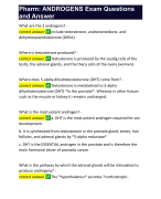 Pharm: ANDROGENS Exam Questions and Answer 