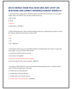 NCCCO MOBILE CRANE REAL EXAM 2024-2025 LATEST 100  QUESTIONS AND CORRECT ANSWERS//ALREADY GRADED A+