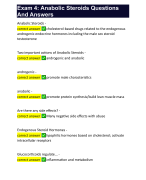 Exam 4: Anabolic Steroids Questions And Answers 