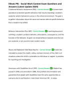 Illinois PEL - Social Work Content Exam Questions and Answers (Latest Update 2024)