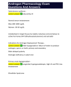 Androgen Pharmacology Exam Questions And Answers 