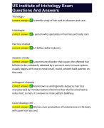 US institute of trichology Exam Questions And Answers 