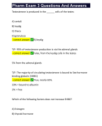 Pharm Exam 3 Questions And Answers 