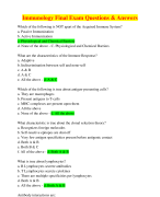 Immunology Final Exam Questions & Answers 2024