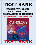 TEST BANK RUBIN'S PATHOLOGY:  CLINICOPATHOLOGIC  FOUNDATIONS OF MEDICINE 7th Edition By David S. Str