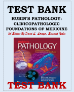 TEST BANK RUBIN'S PATHOLOGY:  CLINICOPATHOLOGIC  FOUNDATIONS OF MEDICINE 7th Edition By David S. Strayer| Emanuel Rubin 