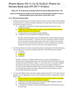 Pharm Neuro CH 11,13,15,19,20,21 Pharm for Nurses Book and ATI CH 7-16