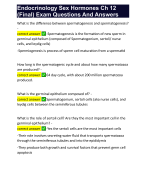 Endocrinology Sex Hormones Ch 12 (Final) Exam Questions And Answers 