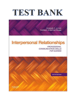 Test Bank for Interpersonal Relationships Professional Communication  Skills for Nurses 6th Edition Arnold 