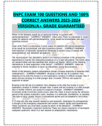 ENPC EXAM 100 QUESTIONS AND 100%  CORRECT ANSWERS 2023-2024  VERSION/A+ GRADE GUARANTEED