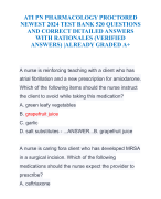 ATI PN PHARMACOLOGY PROCTORED  NEWEST 2024 TEST BANK 520 QUESTIONS  AND CORRECT DETAILED ANSWERS  WITH RATIONALES (VERIFIED  ANSWERS) |ALREADY GRADED A+