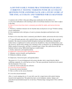 AANP FNP FAMILY NURSE PRACTITIONER EXAM 2024 | 2 CURRENTLY TESTING VERSIONS WITH 150 ACCURATE QESTIO