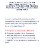 NGN ATI MENTAL HEALTH 2024  PROCTORED EXAM ACTUAL 170  QUESTIONS WITH DETAILED VERIFIED  ANSWERS AND RATIONALES /A+ GRADE  /BRAND NEW!!