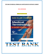 TEST BANK FOR MEDICAL TERMINOLOGY SHORTCOURSE 8TH EDITION BY CHABNER FULL TEST BANK INSTANT DOWNLOAD 2024