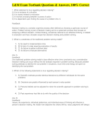 L&M Exam Testbank Questions & Answers 100% Correct 2024