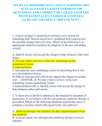 ATI RN LEADERSHIP NGN LATEST VERSIONS 2024  ACTUAL EXAM 2 LATEST VERSIONS 140 QUESTIONS AND CORRECT DETAILED ANSWERS  WITH RATIONALES (VERIFIED ANSWERS)  |ALREADY GRADED A+||BRAND NEW!!