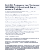 D352-C33 Employment Law Vocabulary-WGU 2024-2025 Questions & Correct Answers. Graded A+.