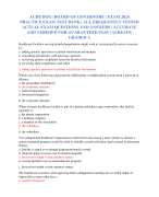 ACHE BOG (BOARD OF GOVERNORS ) EXAM 2024 PRACTICE EXAM TEST BANK | ALL FREQUENTLY TESTED ACTUAL EXAM QUESTIONS AND ANSWERS | ACCURATE AND VERIFIED FOR GUARANTEED PASS | ALREADY GRADED A