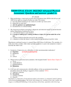 NR509 FINAL EXAM 2022/2023 Advanced Physical Assessment Questions and answers graded A+ 3P’s EXAM