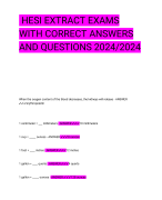 HESI EXTRACT EXAMS WITH CORRECT ANSWERS AND QUESTIONS 2024/2024