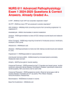 NURS 611 Advanced Pathophysiology Exam 1 2024-2025 Questions & Correct Answers. Already Graded A+.