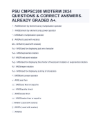 PSU CMPSC200 MIDTERM 2024 QUESTIONS & CORRECT ANSWERS. ALREADY GRADED A+.