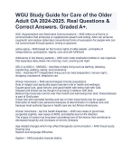WGU Study Guide for Care of the Older Adult OA 2024-2025. Real Questions & Correct Answers. Graded A+.