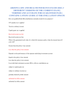 ARIZONA LIFE AND HEALTH INSURANCE EXAMS 2024 | 3 DIFFERENT VERSIONS OF THE CURRENT EXAM | VERIFIED AND ACCURATE FOR GUARANTEED PASS | CONTAINS A STUDY GUIDE AT THE END | LATEST UPDATE