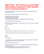 WGU C955 – PA Final Exam (Latest 2024/ 2025 Update) Questions & 100% Verified Correct Answers| Grade A+
